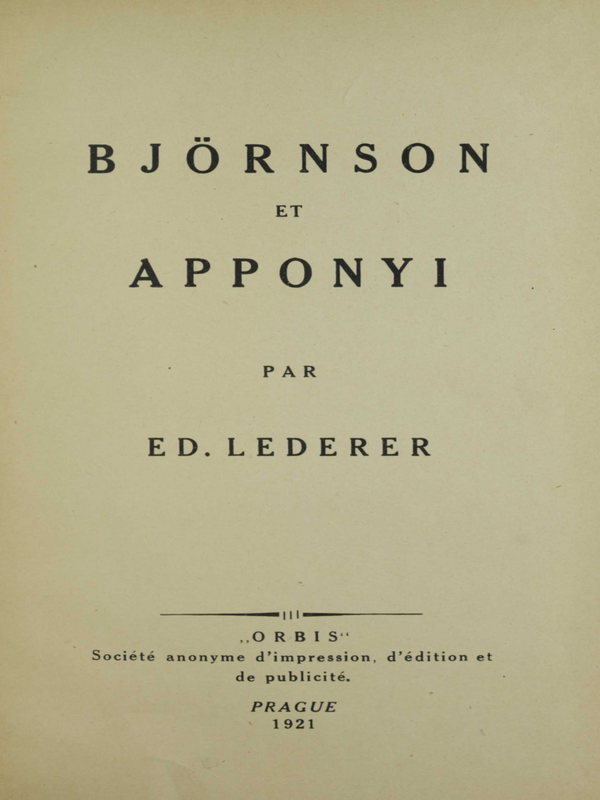 Bjornson et Apponyi