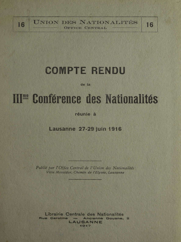 Compte rendu de la III-иme conference des nationalites