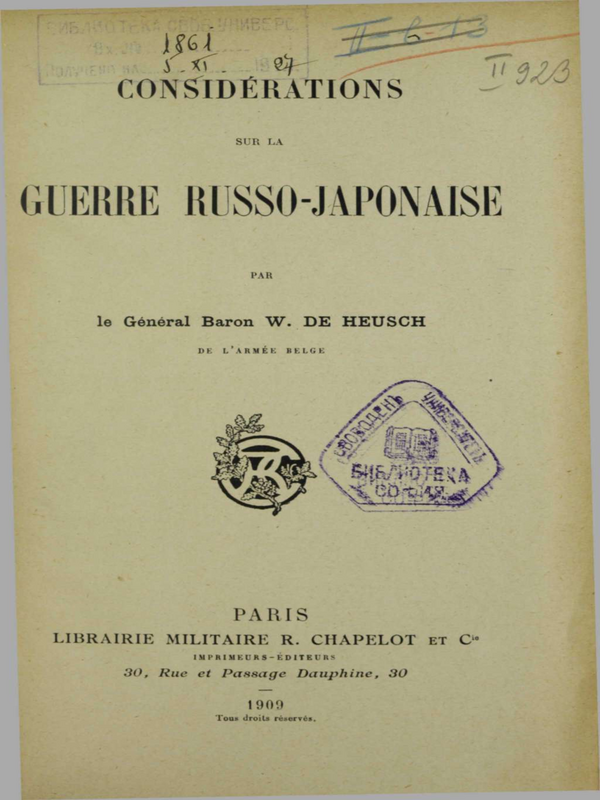 Consideration sur de Guerre Russo-Japonaise