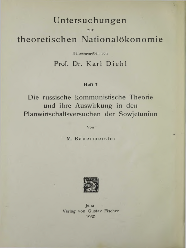 Untersuchungen zur theoretischen Nationalokonomie : T.1-