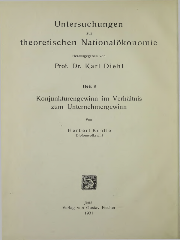 Untersuchungen zur theoretischen Nationalцkonomie : T.1-