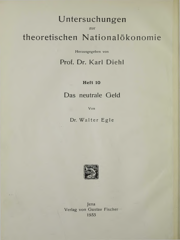 Untersuchungen zur theoretischen Nationalokonomie : T.1-