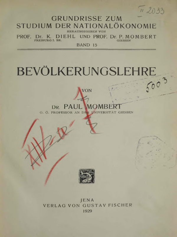 Grundrisse zum studium der Nationalokonomie
