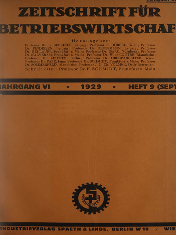 Zeitschrift fur Betriebswirtschaft