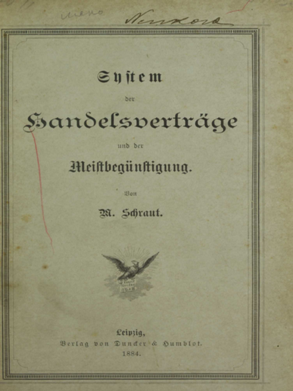System der Handelsvertrage und der meistbegunstigung
