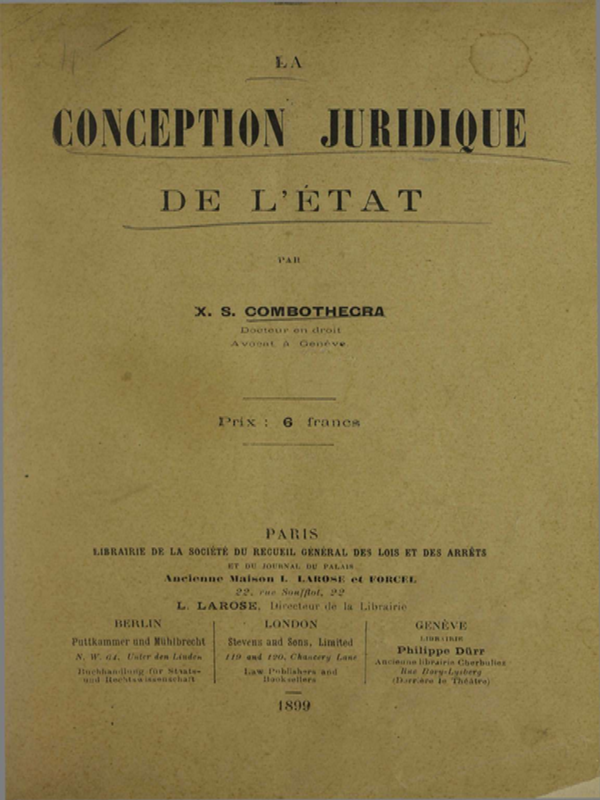 La conception juridique de l'etat