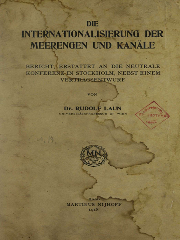 Die internationalisierung der meerengen und kanale