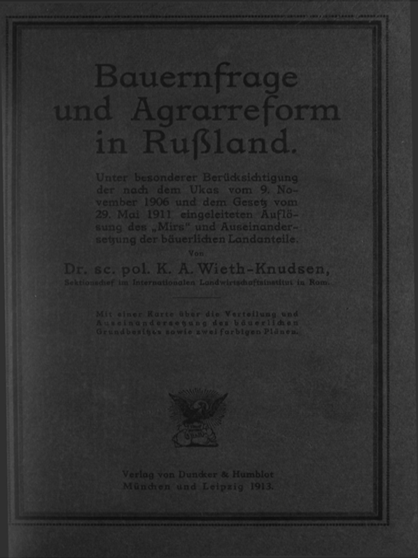 Bauernfrage und Agrarreform in Rubland