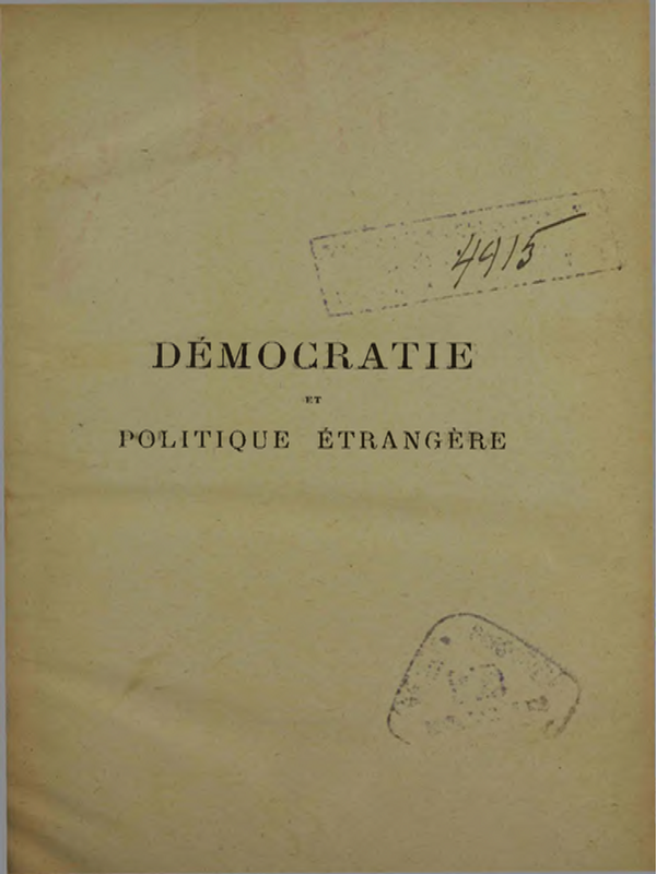 Democratique et politique Etrangere
