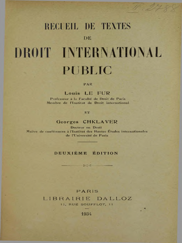 Recueil de textes de Droit international public