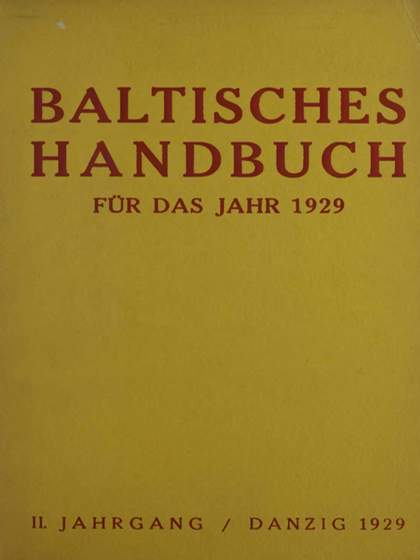 Baltisches Handbuch fur das Jahr 1929