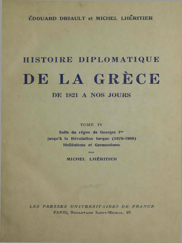 Histoire diplomatique de la Grece : T. I -