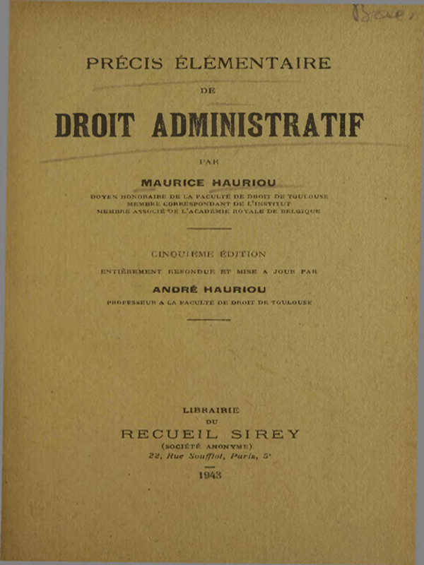 Precis elementaire de droit administratif