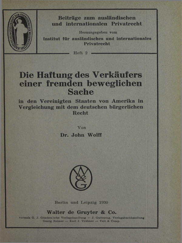 Die Haftung des Verkaufers einer fremden beweglichen Sache in den Vereinigten Staaten von Amerika