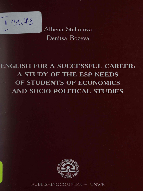 English for a successful career: A study of the ESP needs of students of economics and socio-political studies