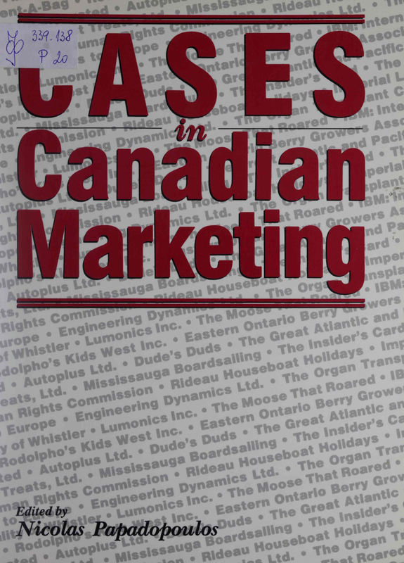 Cases in Canadian Marketing