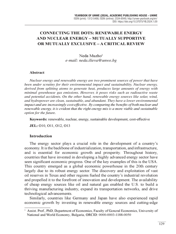 Connecting the Dots: Renewable Energy and Nuclear Energy – Mutually Supportive or Mutually Exclusive – A Critical Review