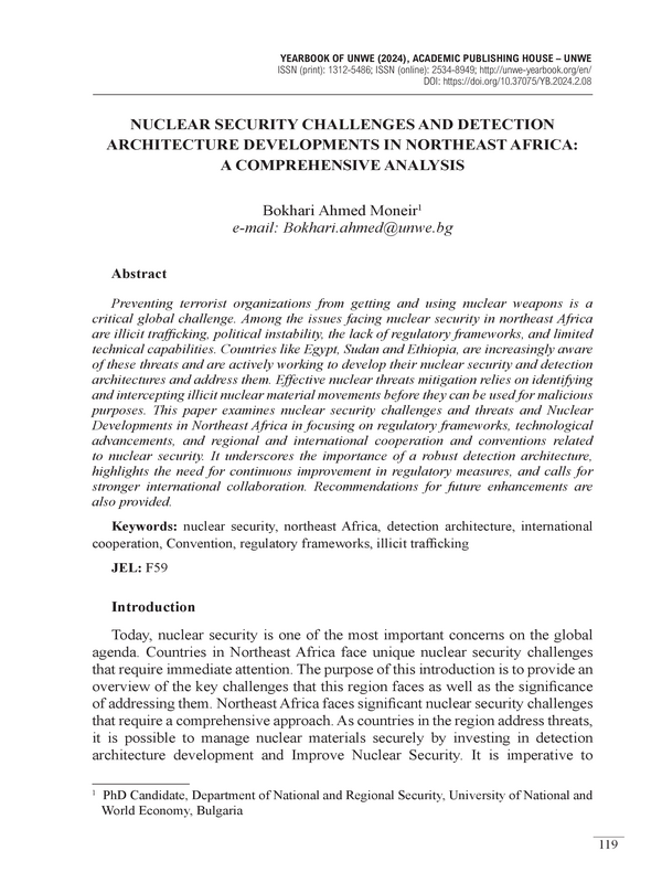 Nuclear Security Challenges and Detection Architecture Developments in Northeast Africa: A Comprehensive Analysis