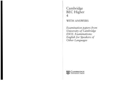 Cambridge BEC Higher 4 : Audio CD